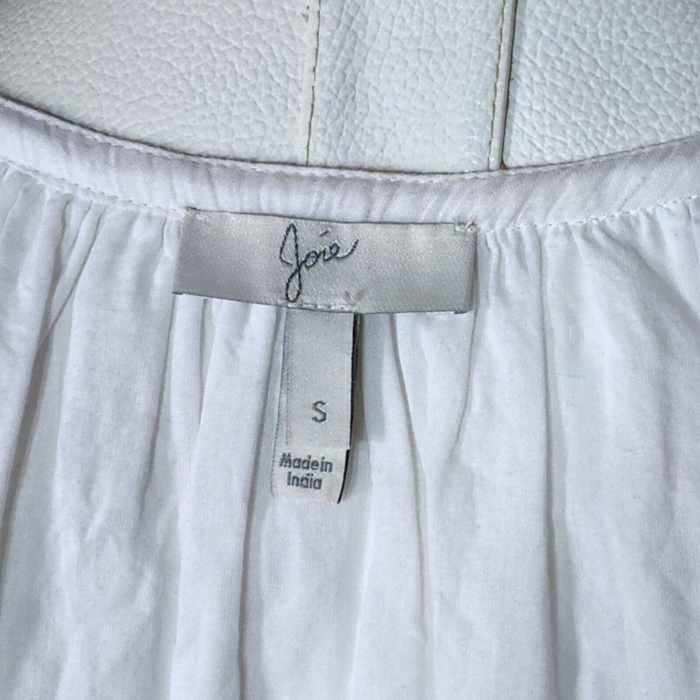 Joie Clemency Flounce Halter Dress White with Red Embroidery - Picture 5 of 5